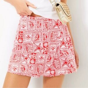 Lilly Pulitzer Red and White Nautical Skort